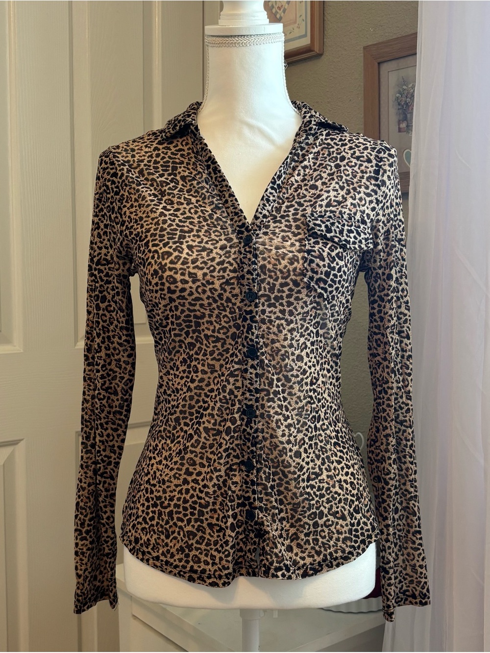 Papermoon Leopard Print Button-Down Shirt